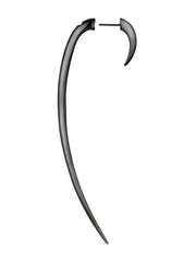 Hook Single Size 4 Earring - Silver Black Rhodium