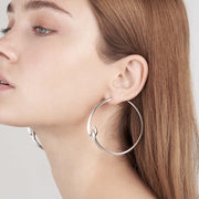Hook Large Hoop Earrings - Silver