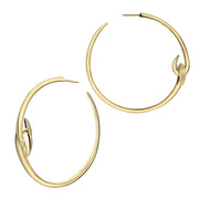 Hook Large Hoop Earrings - Yellow Gold Vermeil