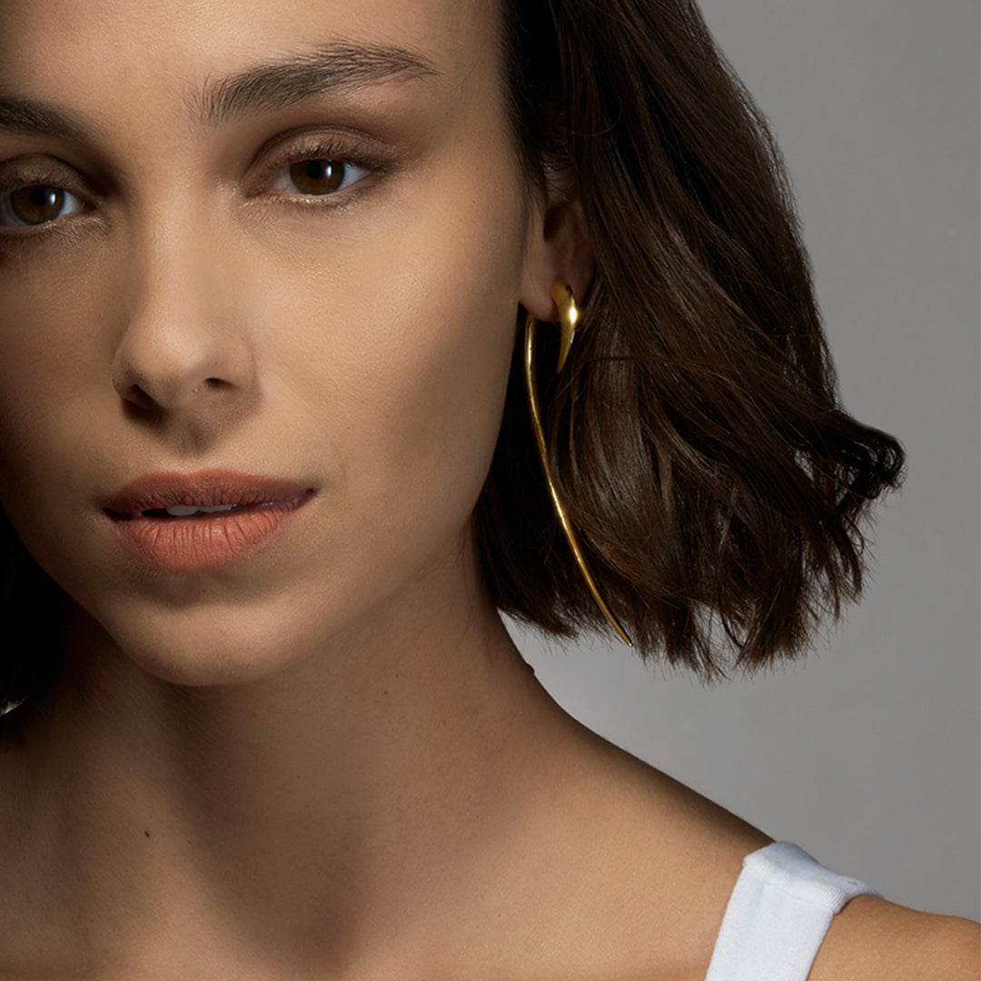 Hook Single Size 3 Earring - Yellow Gold Vermeil