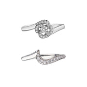 Entwined Petal10 Engagement Ring - 18ct White Gold & 0.24ct Diamond