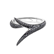 Interlocking Embrace Ring - 18ct White Gold & Black Diamond