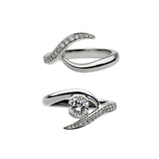 Entwined Rapture50 Engagement Ring Set - 18ct White Gold & 0.74ct Diamond