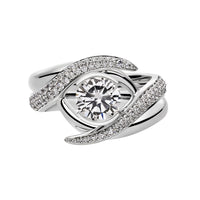 Entwined Rapture100 Engagement Ring Set - 18ct White Gold 