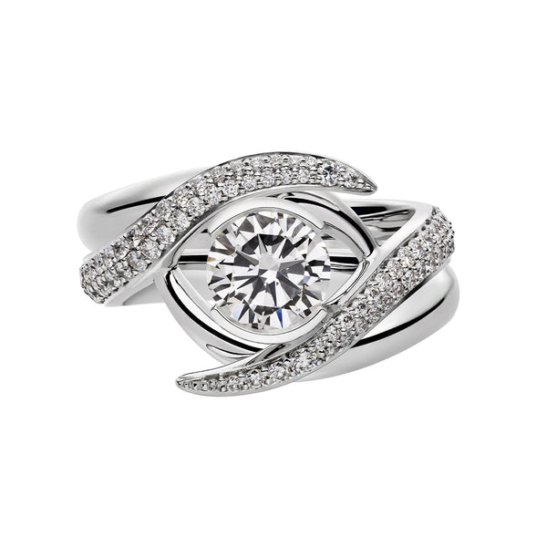 Entwined Rapture75 Engagement Ring Set - 18ct White Gold & 1.07ct Diamond