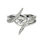 Entwined Ardour50 Wedding Ring - 18ct White Gold & 0.15ct Diamond
