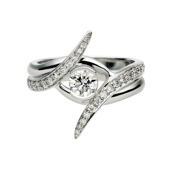 Entwined Ardour35 Engagement Ring Set - 18ct White Gold & 0.65ct Diamond