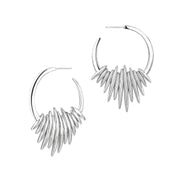 Quill Hoop Earrings - Silver