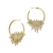Quill Hoop Earrings - Yellow Gold Vermeil