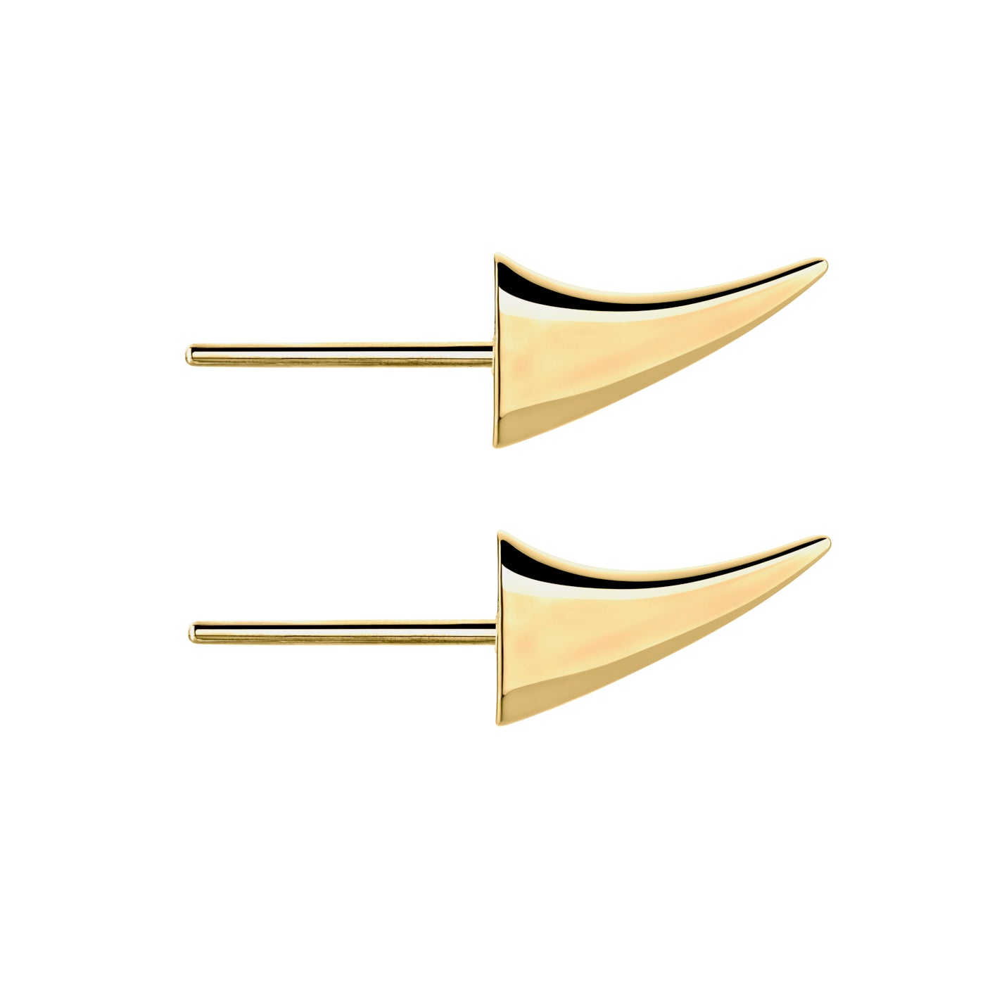 Rose Thorn Large Swerve Earrings - Yellow Gold Vermeil