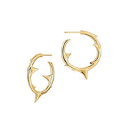 Rose Thorn Medium Hoop Earrings - Yellow Gold Vermeil