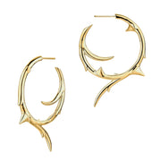 Rose Thorn Large Hoop Earrings - Yellow Gold Vermeil