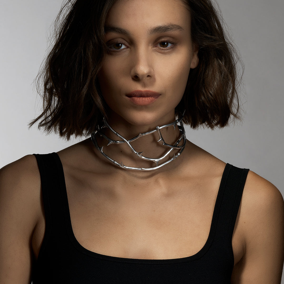 Rose Thorn Choker - Yellow Gold Vermeil