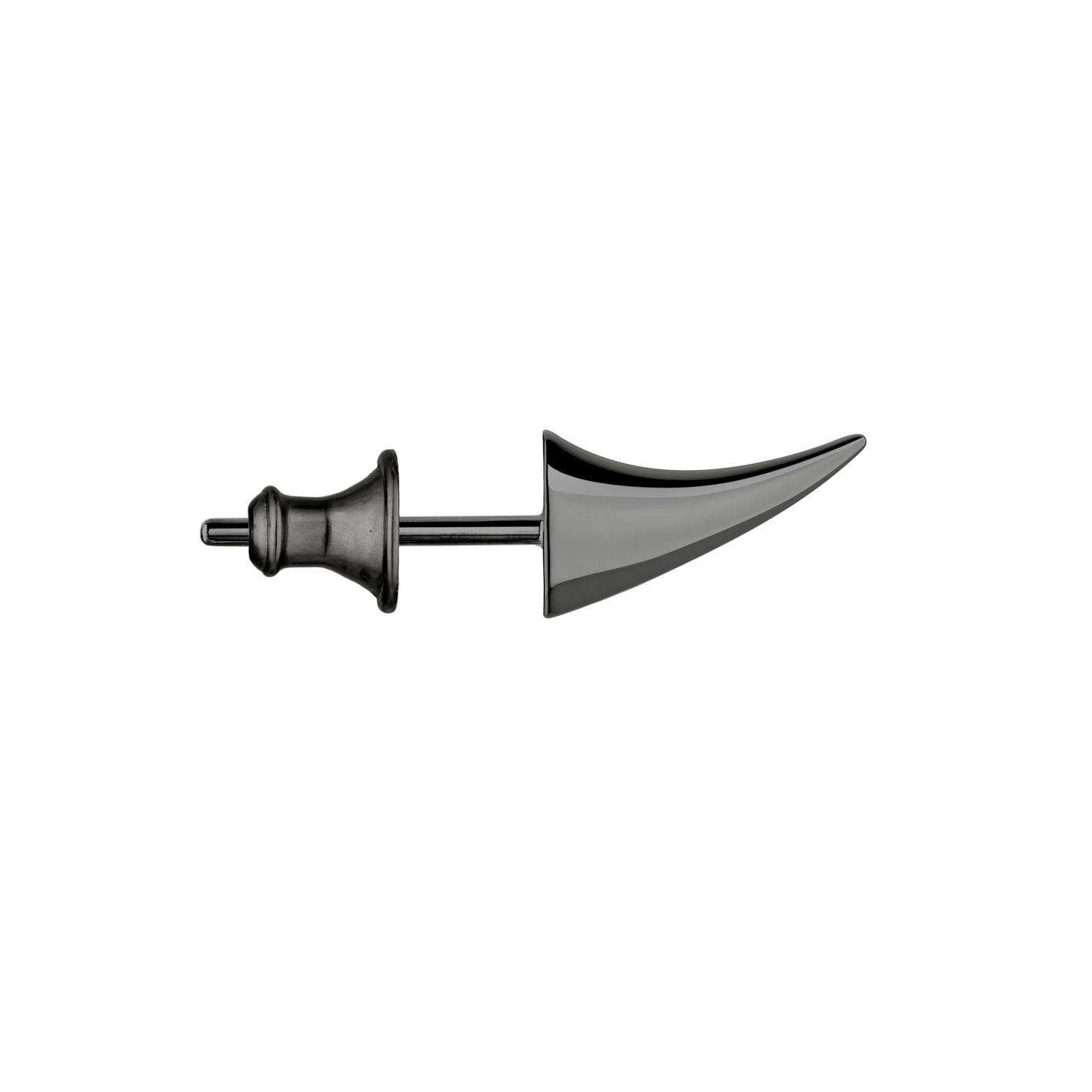 Rose Thorn Single Swerve Earring - Silver Black Rhodium