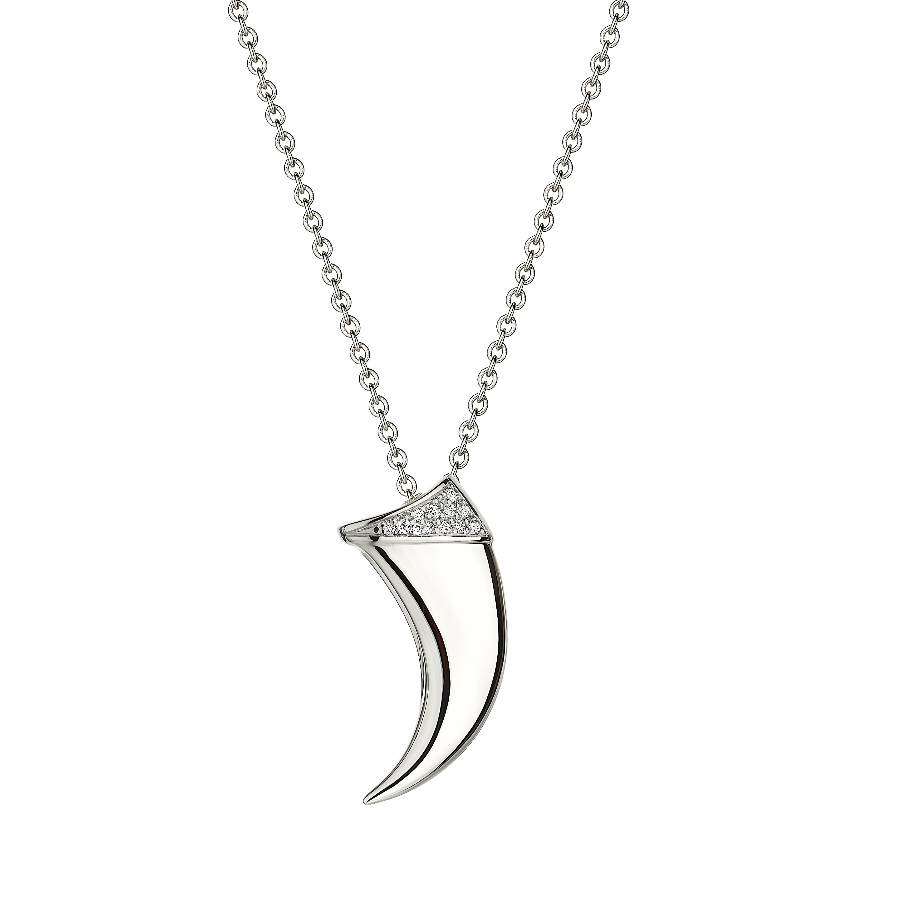 Talon Claw Pendant - Silver & Diamond PavÃ©