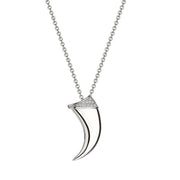 Talon Claw Pendant - Silver & Diamond Pavé