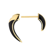 Sabre Deco Talon Earrings - Yellow Gold Vermeil & Black Ceramic