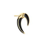 Sabre Deco Talon Single Earring - Yellow Gold Vermeil & Black Ceramic