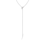 Sabre Deco Long Drop Necklace - Silver