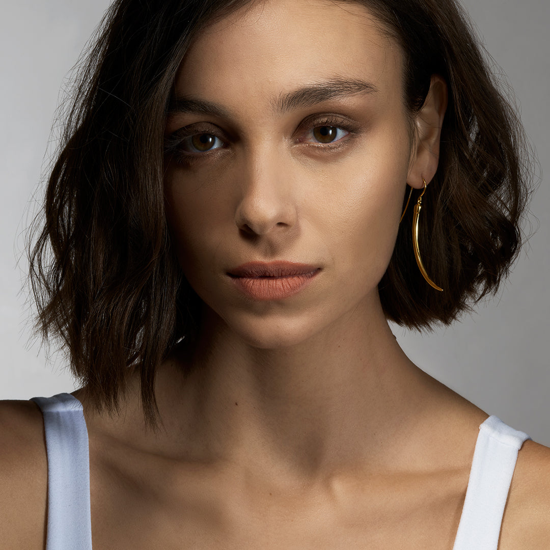 No.1 Medium Earrings - Yellow Gold Vermeil