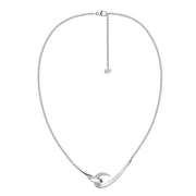Hook Pendant - Silver & Diamond