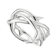 Rose Thorn Triple Band Ring - Silver