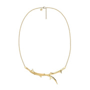 Rose Thorn Horizontal Necklace - Yellow Gold Vermeil