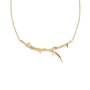 Rose Thorn Horizontal Necklace - Yellow Gold Vermeil