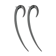 Hook Size 3 Earrings - Silver Black Rhodium