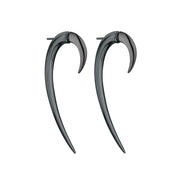 Hook Size 2 Earrings - Silver Black Rhodium