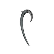 Hook Single Size 2 Earring - Silver Black Rhodium