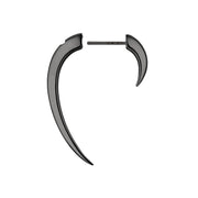 Hook Size 1 Earrings - Silver Black Rhodium