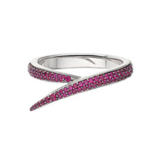 Interlocking Single Ring - 18ct White Gold & Pink Sapphire