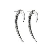 Hook Size 1 Earrings - Silver & Black Spinel