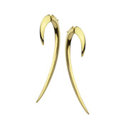 Hook Fine Large Earrings - 18ct Yellow Gold