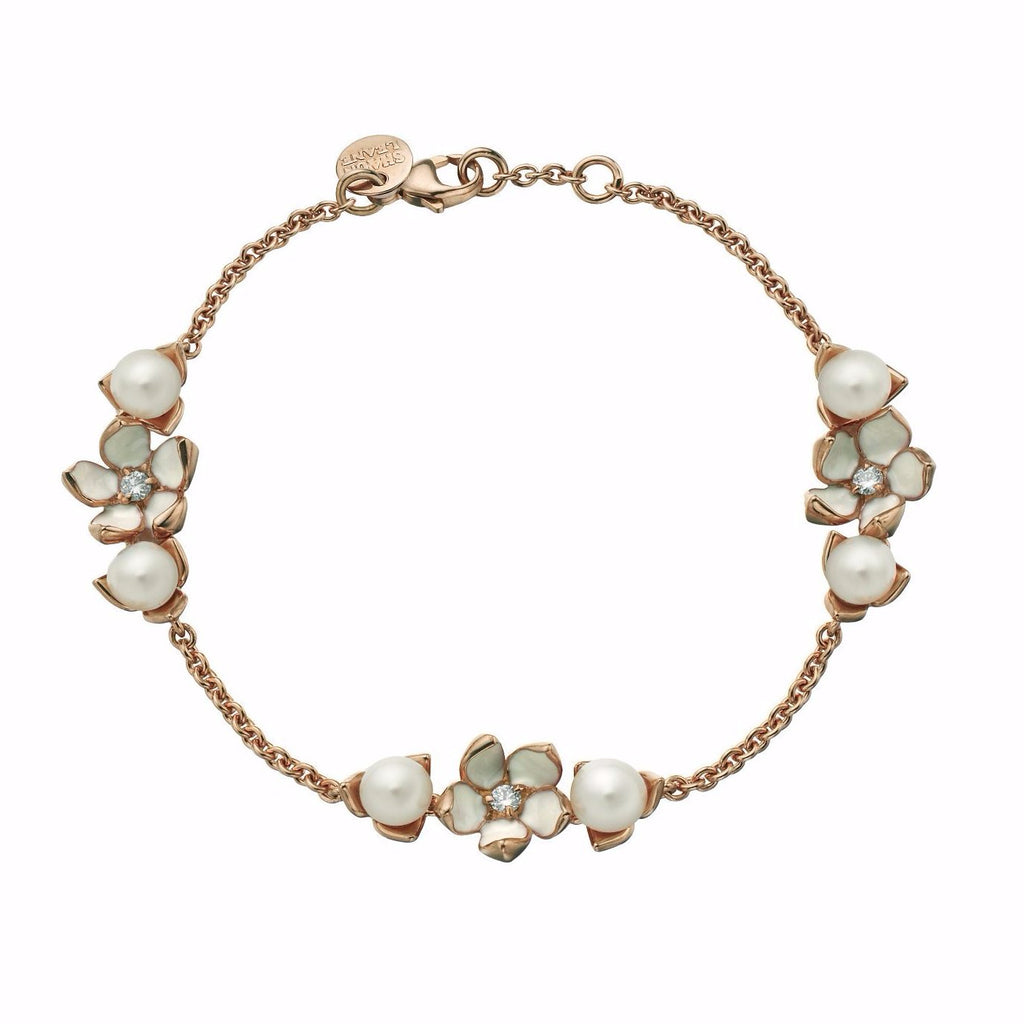 Shaun Leane Rose Gold Vermeil Bracelet with Diamonds & Pearls