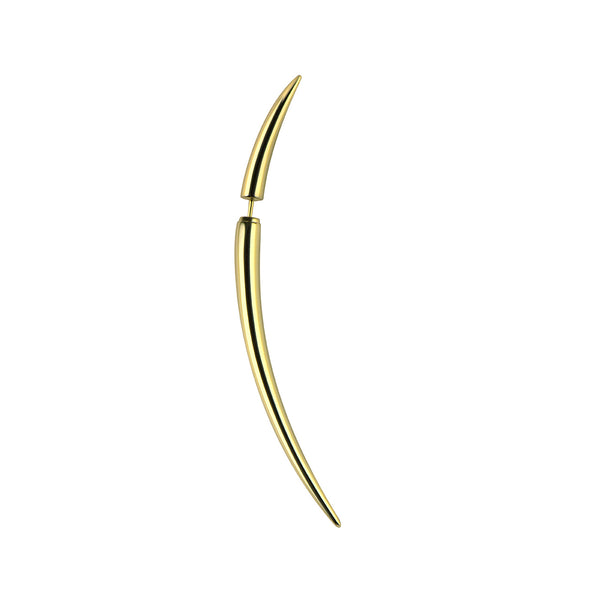 Shaun Leane Single Yellow Gold Vermeil Quill Earring Size 2