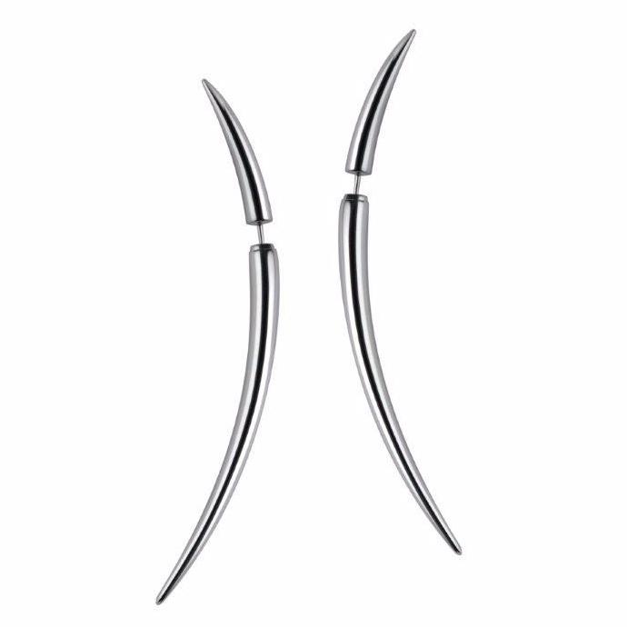 Quill Large Earrings - Silver