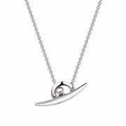Silver T-Bar Arc Necklace