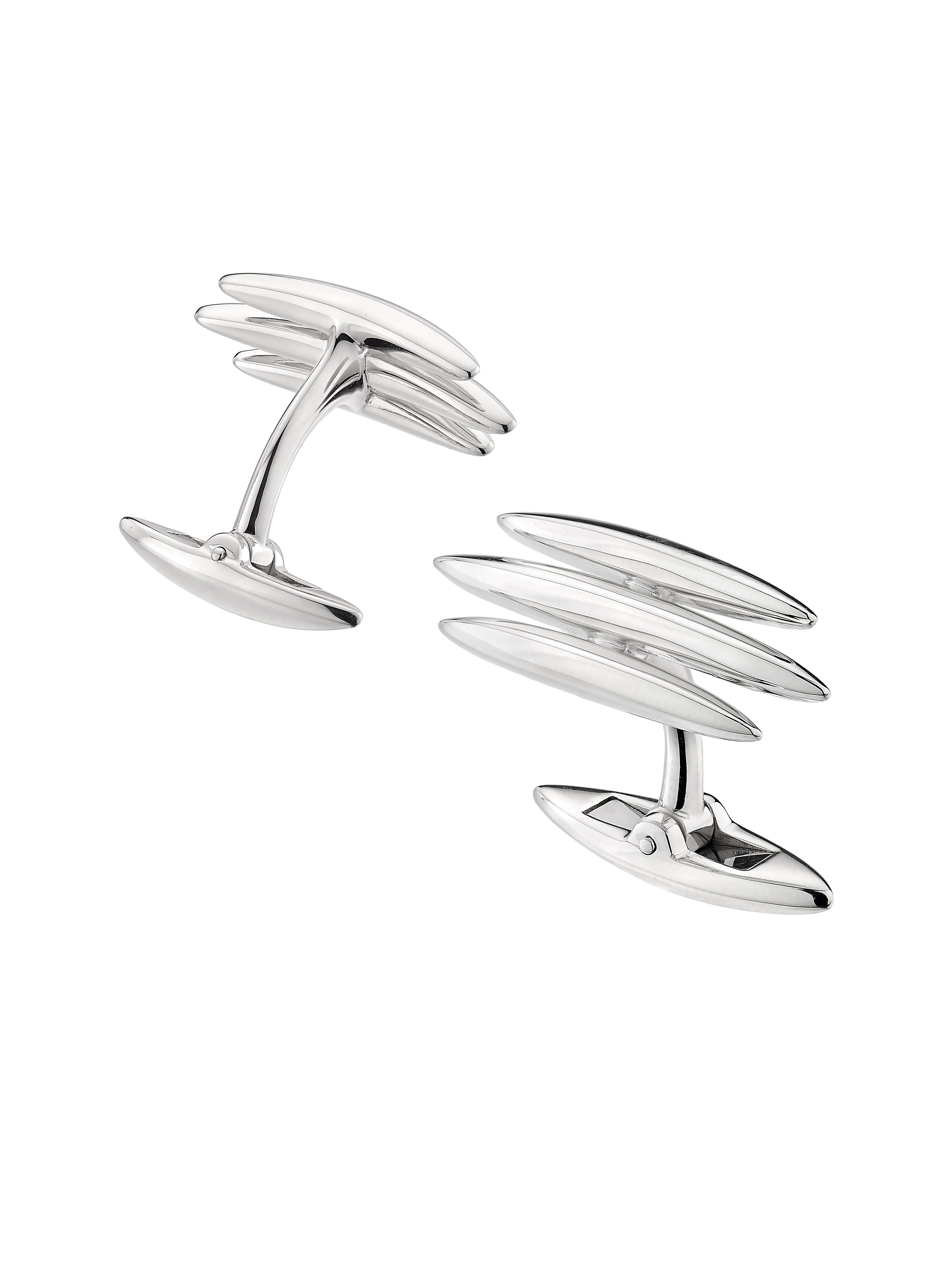 Silver Triple Arc Cufflinks
