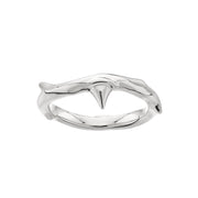 Rose Thorn Band Ring - Silver