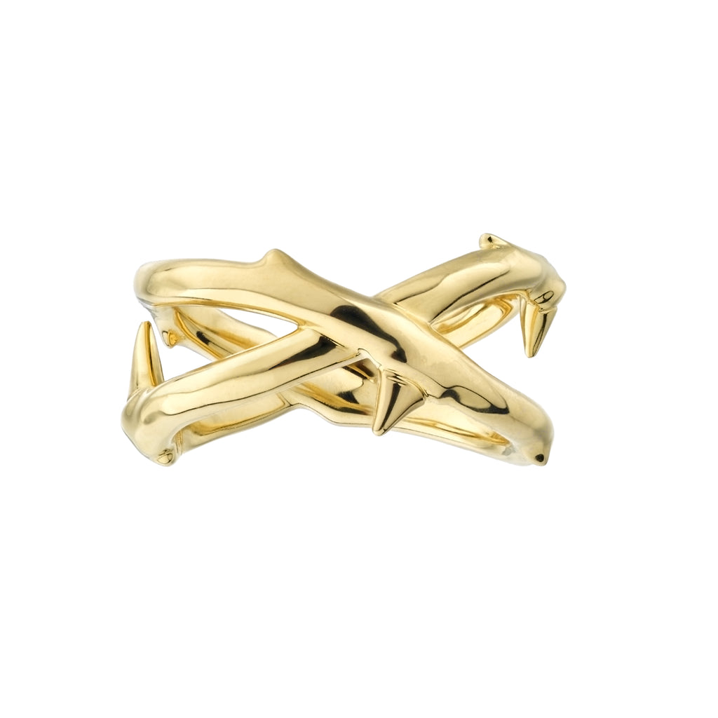 Shaun Leane Yellow Gold Vermeil Rose Thorn Wide Band Ring