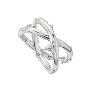 Rose Thorn Wide Band Ring - Silver