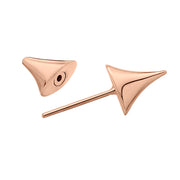 Rose Thorn Bar Earrings - Rose Gold Vermeil