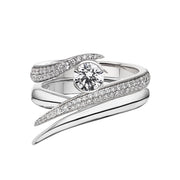 Interlocking Solitaire50 Engagement Ring - 18ct White Gold & 0.99ct Diamond