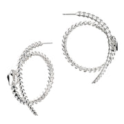 Serpent's Trace Hoop Earrings - Silver