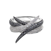 Interlocking Embrace Ring - 18ct White Gold & Black Diamond