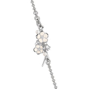 Cherry Blossom Sautoir - Silver, Diamond & Pearl
