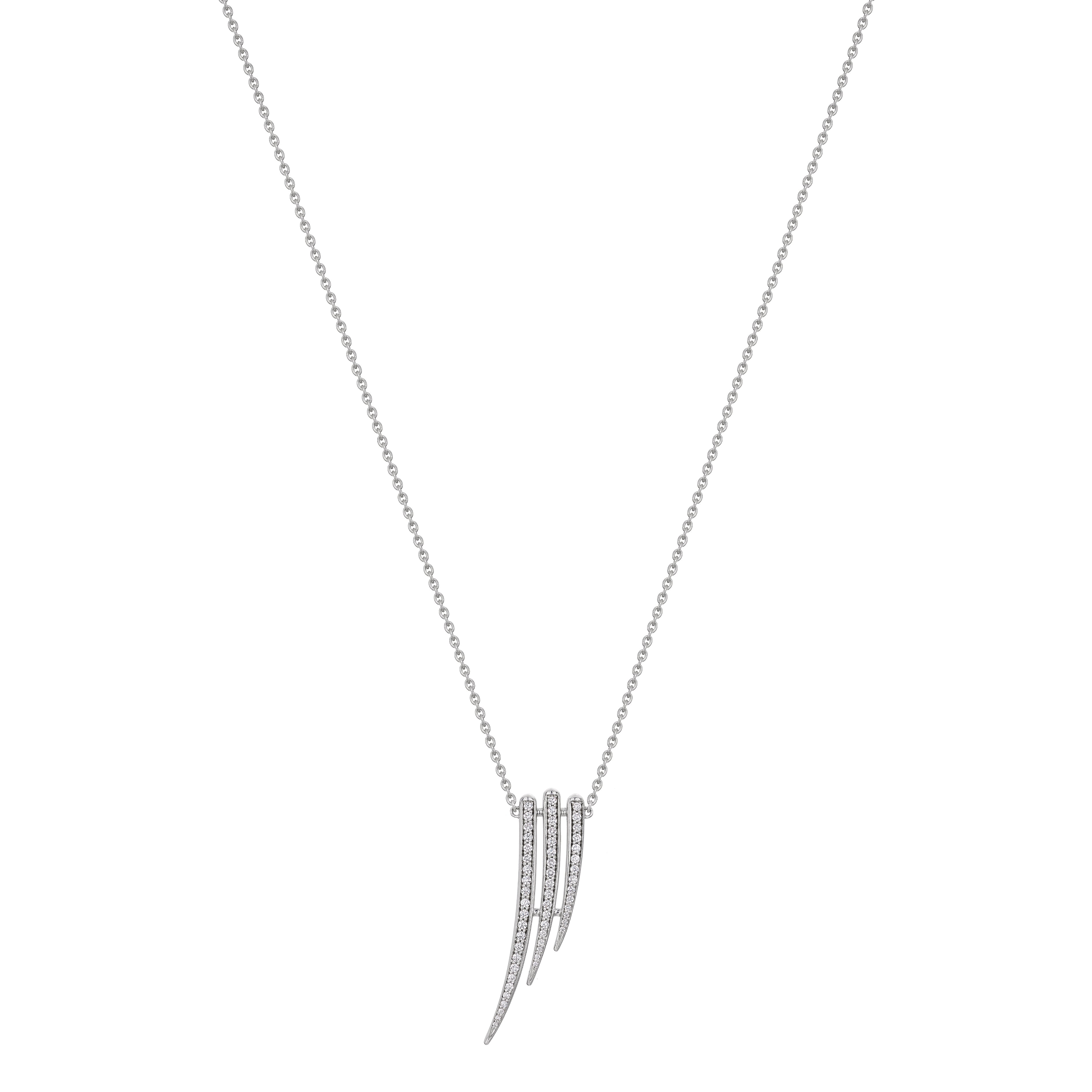 Armis Cascade Necklace - 18ct White Gold & Diamond Pavé