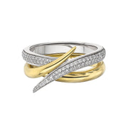 Interlocking Duo Ring - 18ct Yellow Gold & White Diamond
